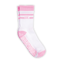 A single white and pink grip sock with textured non-slip dots on the sole, featuring the brand name 'I.A.